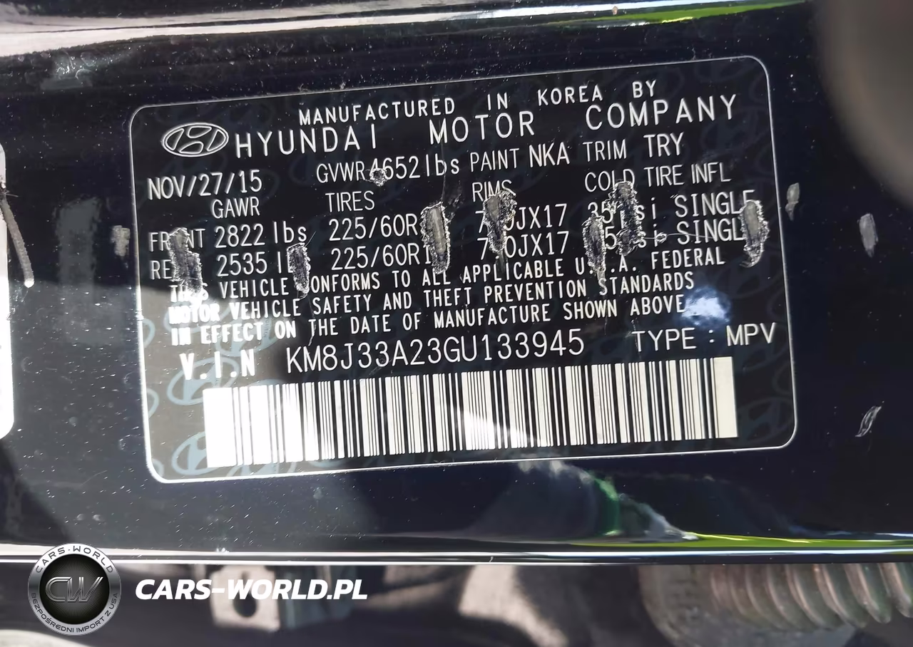 2016 Hyundai Tucson Eco VIN:KM8J33A23GU133945 - 9
