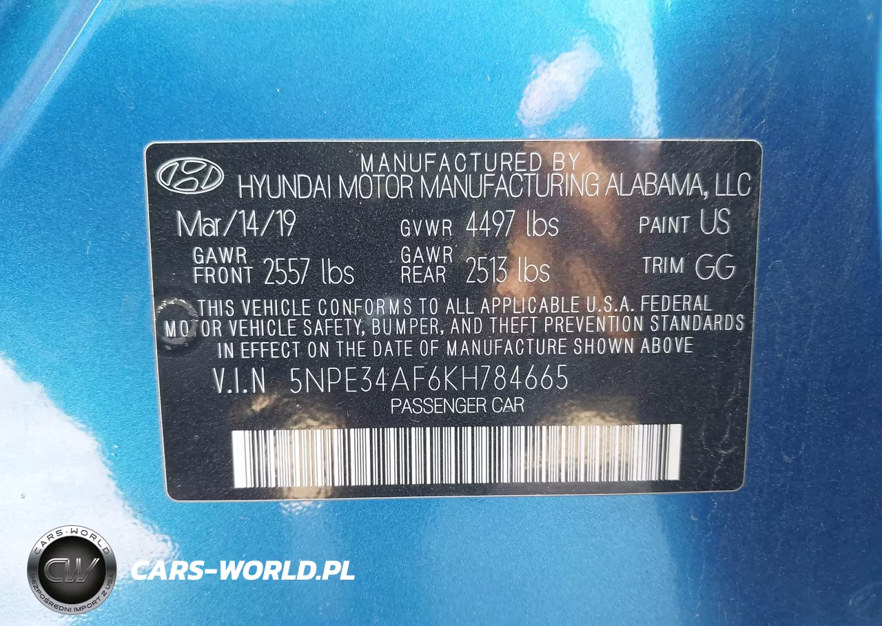 2019 Hyundai Sonata Sel VIN:5NPE34AF6KH784665 - 9