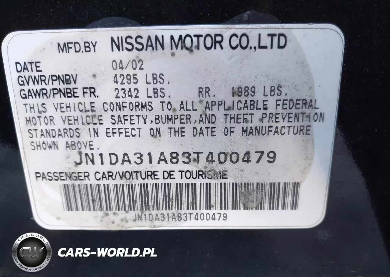 2003 Nissan Maxima Gle VIN:JN1DA31A83T400479 - 9