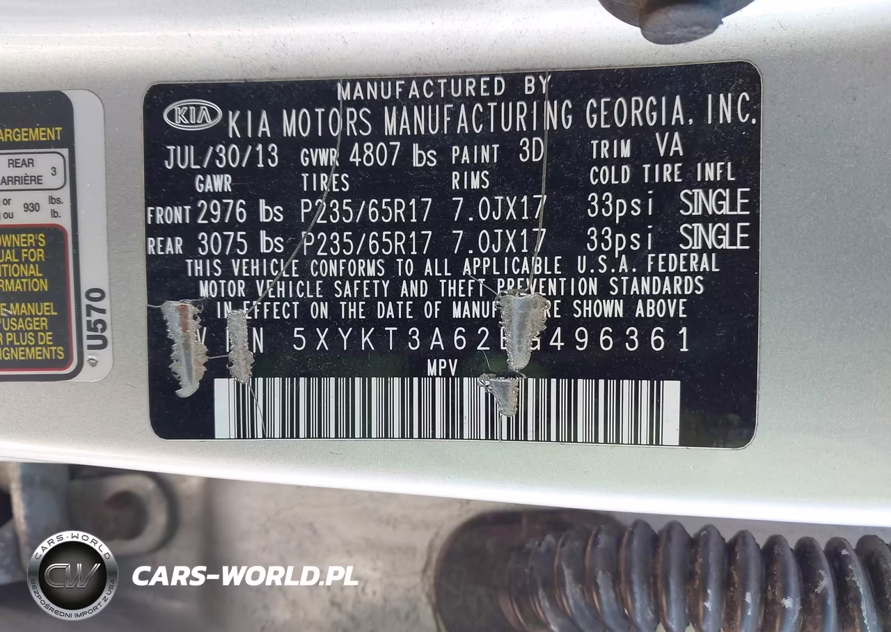 2014 Kia Sorento Lx VIN:5XYKT3A62EG496361 - 9