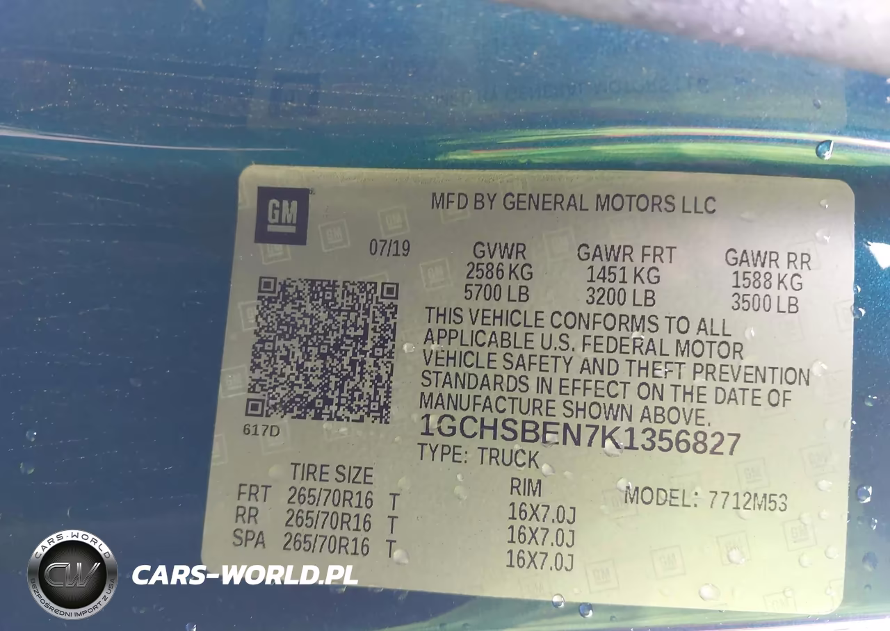 2019 Chevrolet Colorado Wt VIN:1GCHSBEN7K1356827 - 9