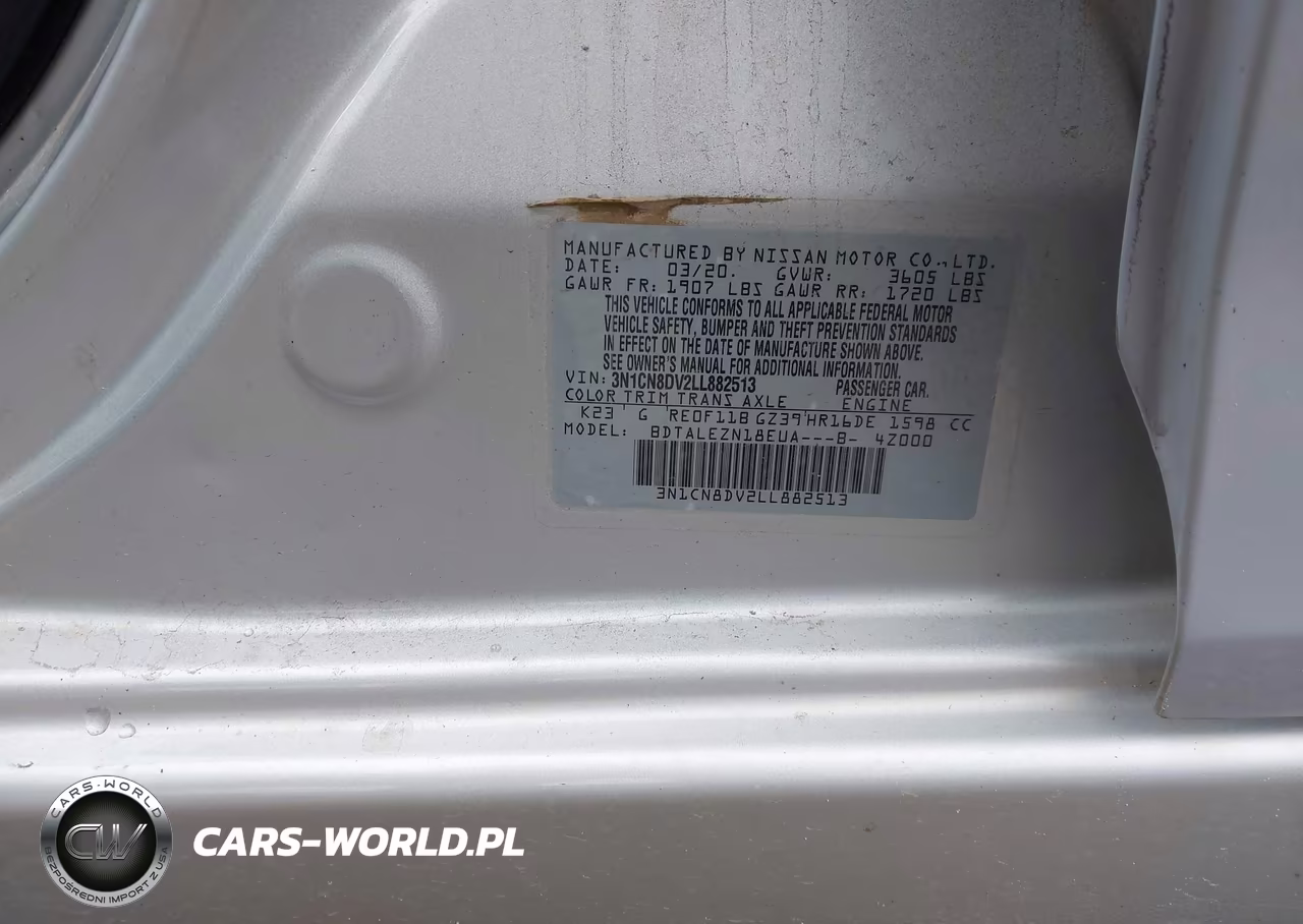 2020 Nissan Versa S Xtronic Cvt VIN:3N1CN8DV2LL882513 - 9