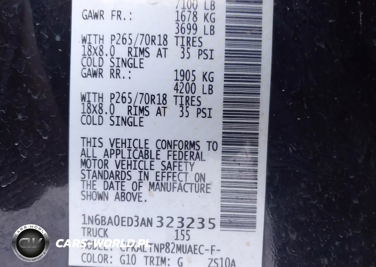 2010 Nissan Titan Se VIN:1N6BA0ED3AN323235 - 9