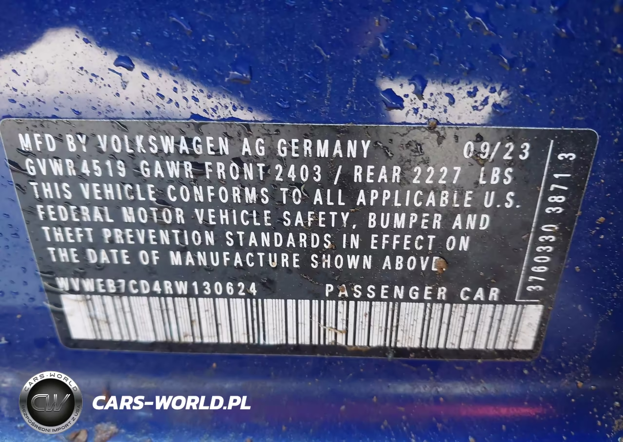 2024 Volkswagen Golf R 2.0T VIN:WVWEB7CD4RW130624 - 9