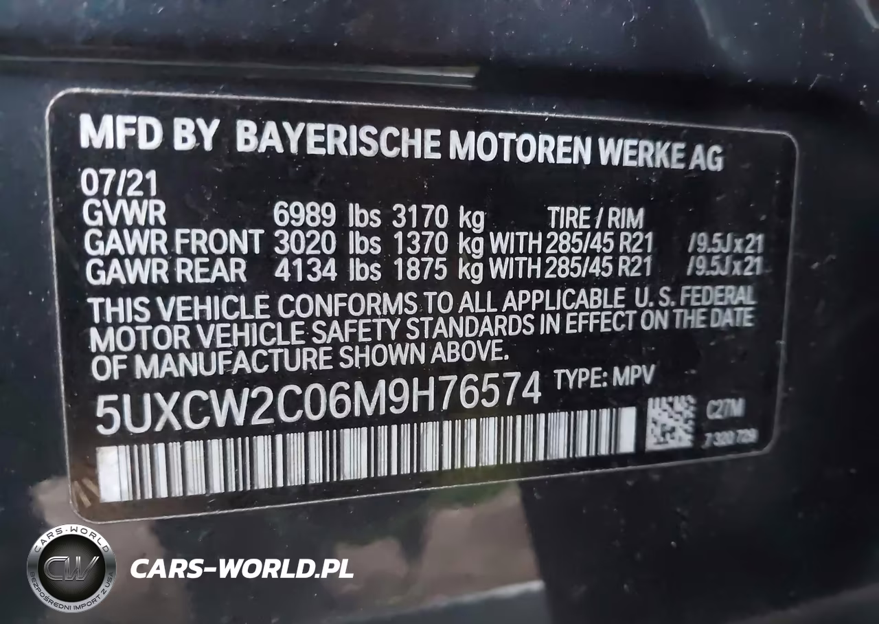 2021 BMW X7 xDrive40I VIN:5UXCW2C06M9H76574 - 9