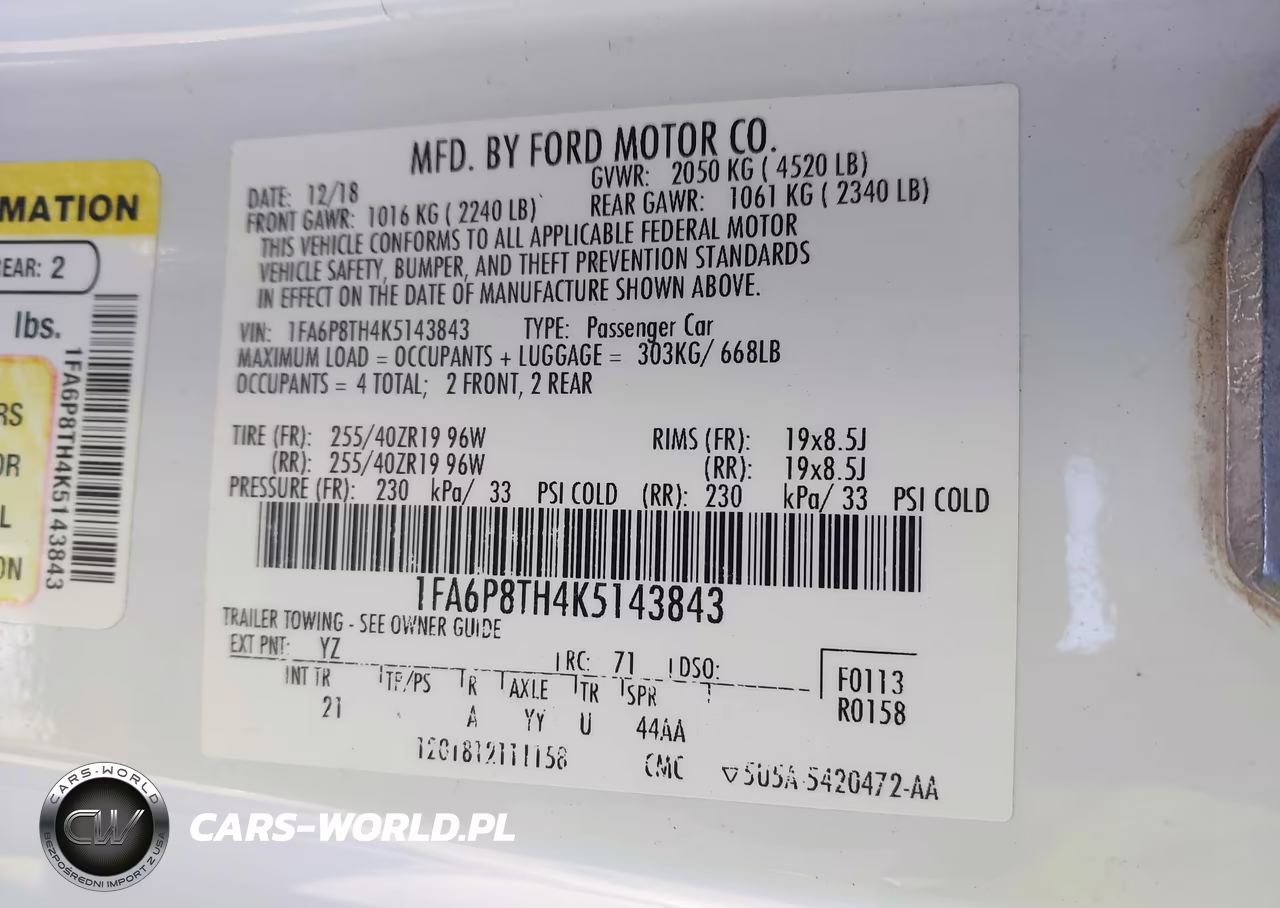 2019 Ford Mustang Ecoboost VIN:1FA6P8TH4K5143843 - 9