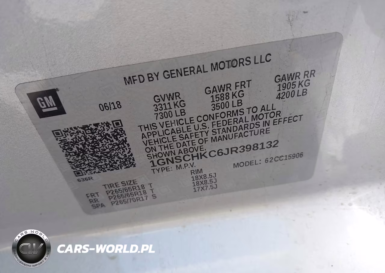 2018 Chevrolet Suburban Lt VIN:1GNSCHKC6JR398132 - 7