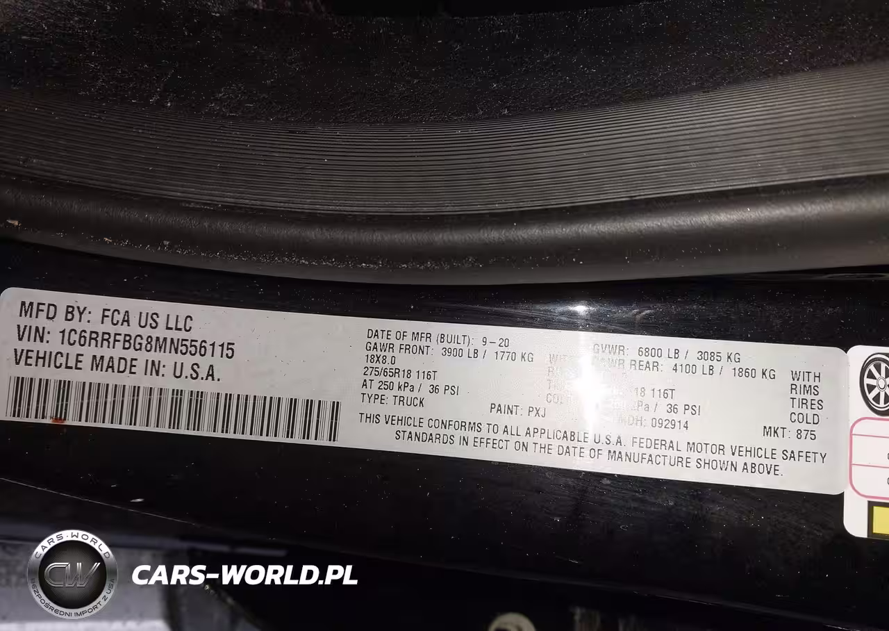 2021 Ram 1500 VIN:1C6RRFBG8MN556115 - 9