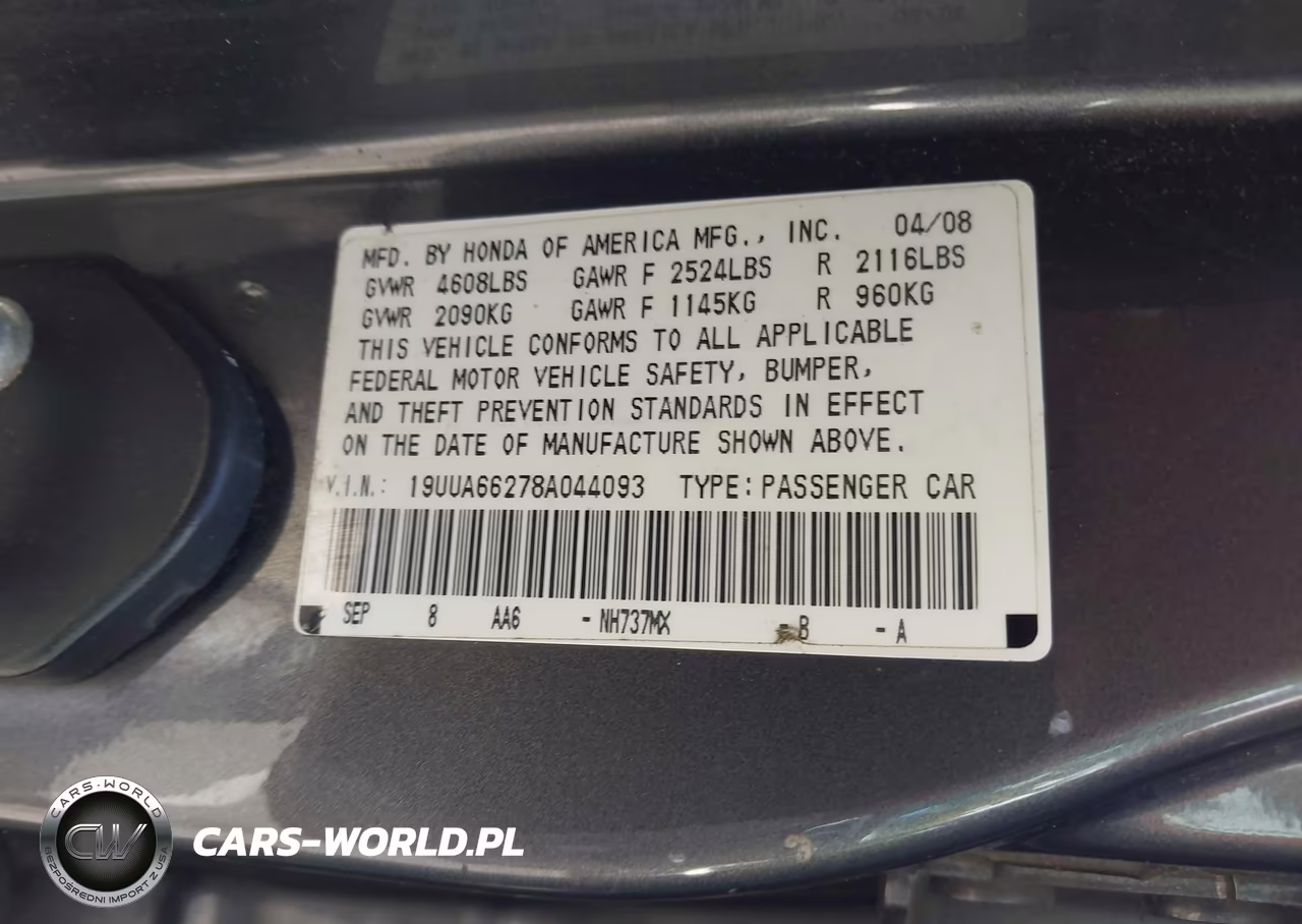 2008 Acura Tl 3.2 VIN:19UUA66278A044093 - 9