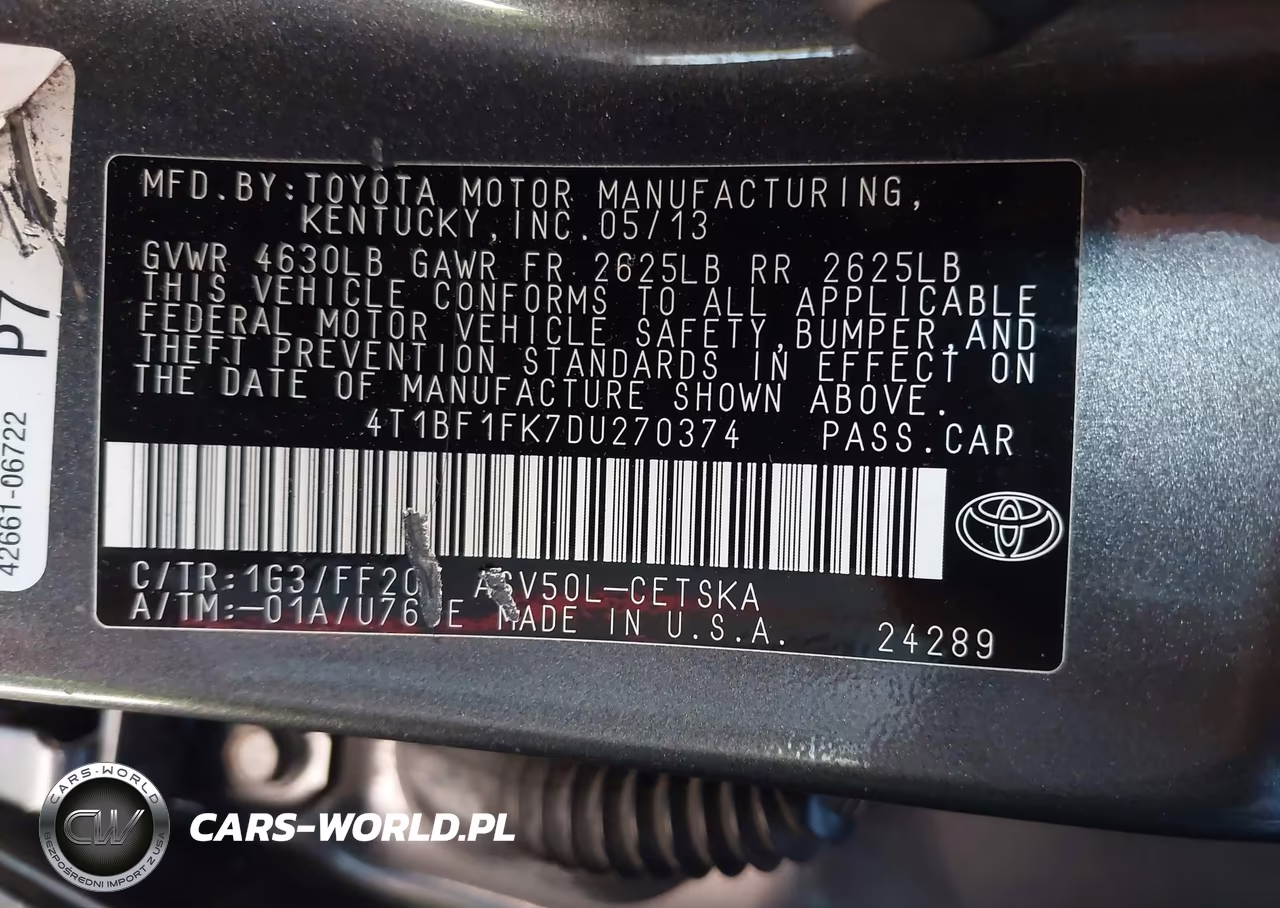 2013 Toyota Camry Se VIN:4T1BF1FK7DU270374 - 9