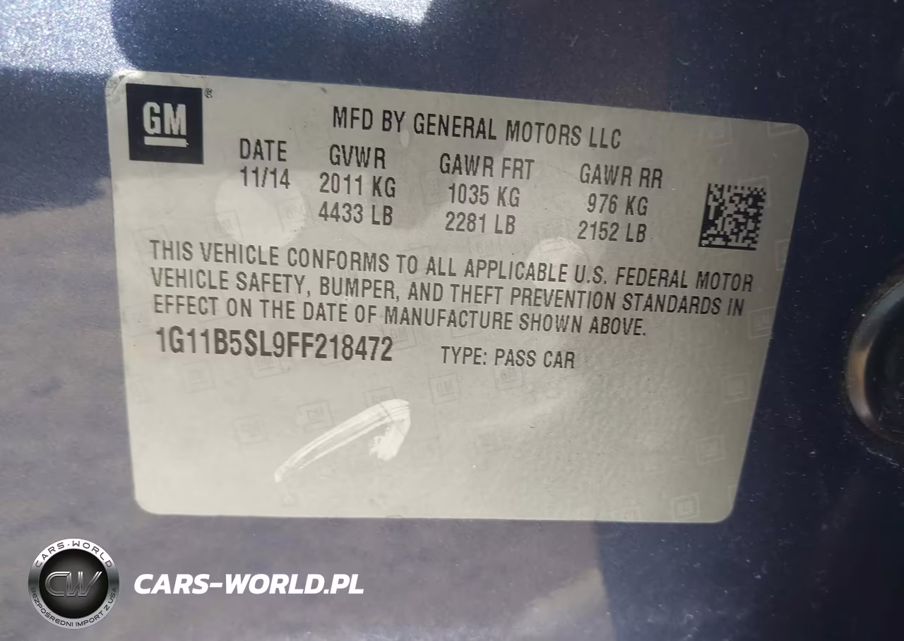 2015 Chevrolet Malibu Ls VIN:1G11B5SL9FF218472 - 9