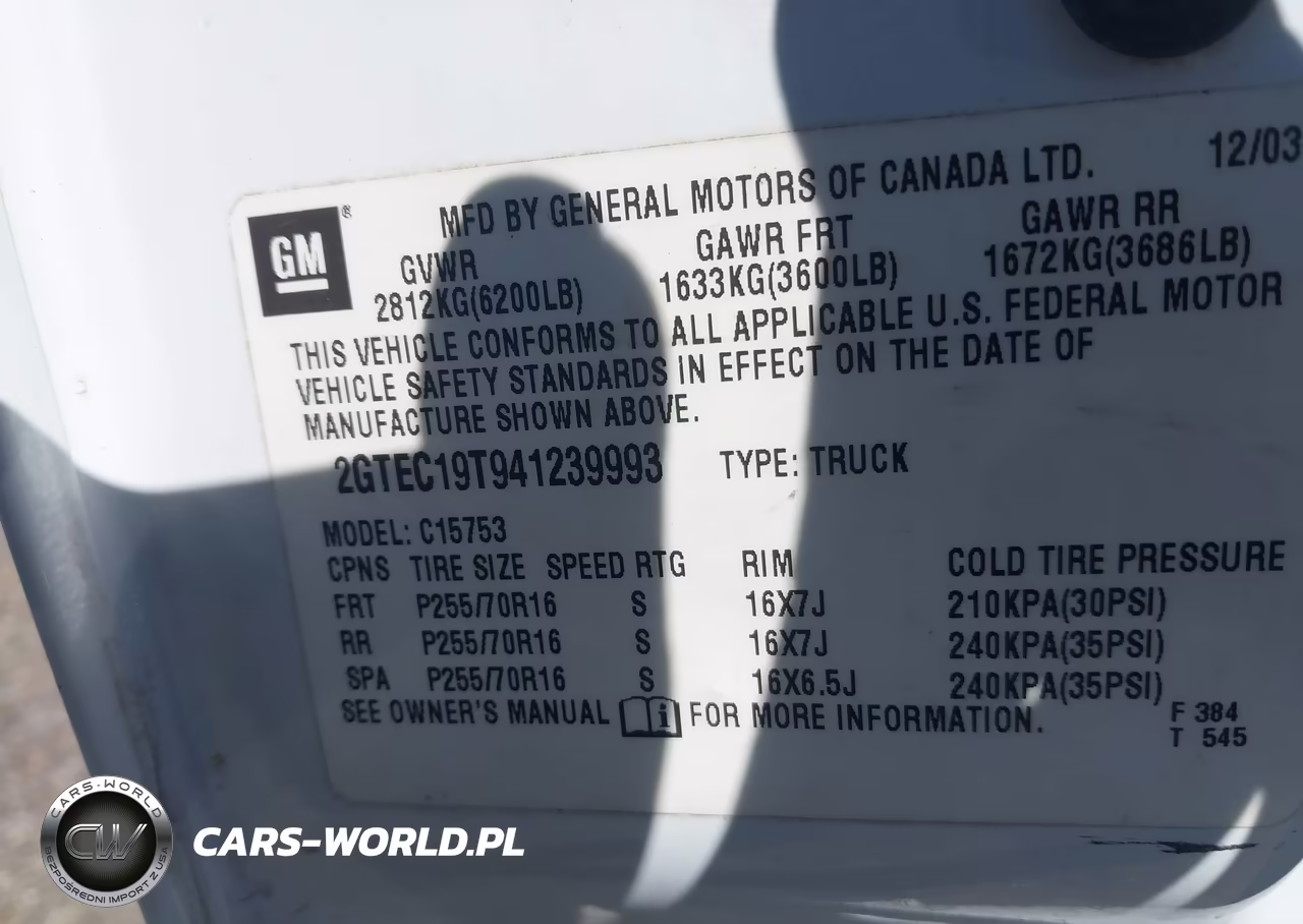 2004 GMC Sierra 1500 Sle VIN:2GTEC19T941239993 - 9