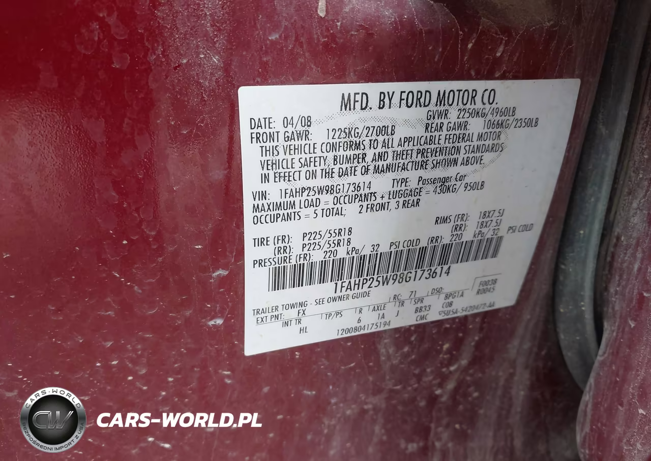2008 Ford Taurus Limited VIN:1FAHP25W98G173614 - 9