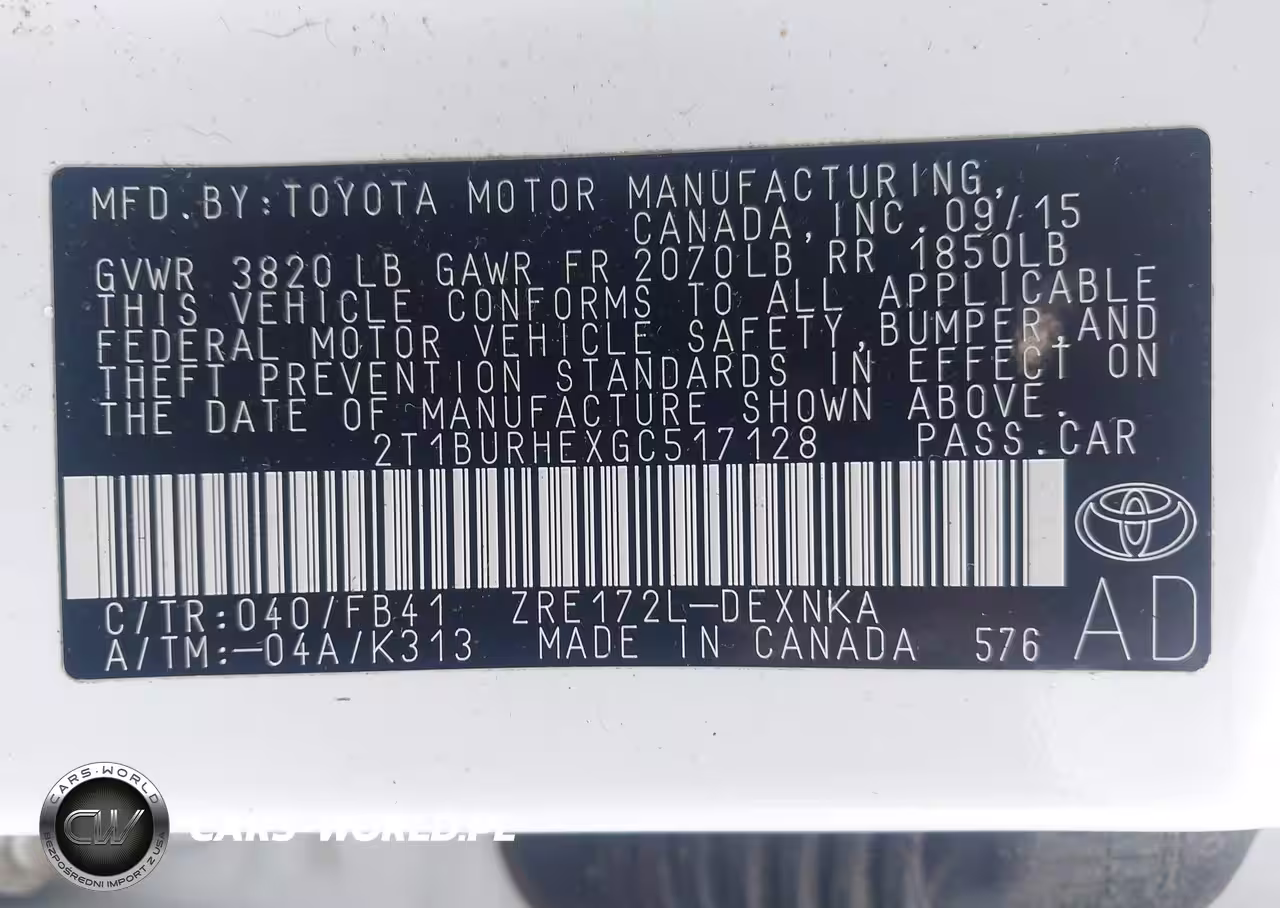 2016 Toyota Corolla Le VIN:2T1BURHEXGC517128 - 9
