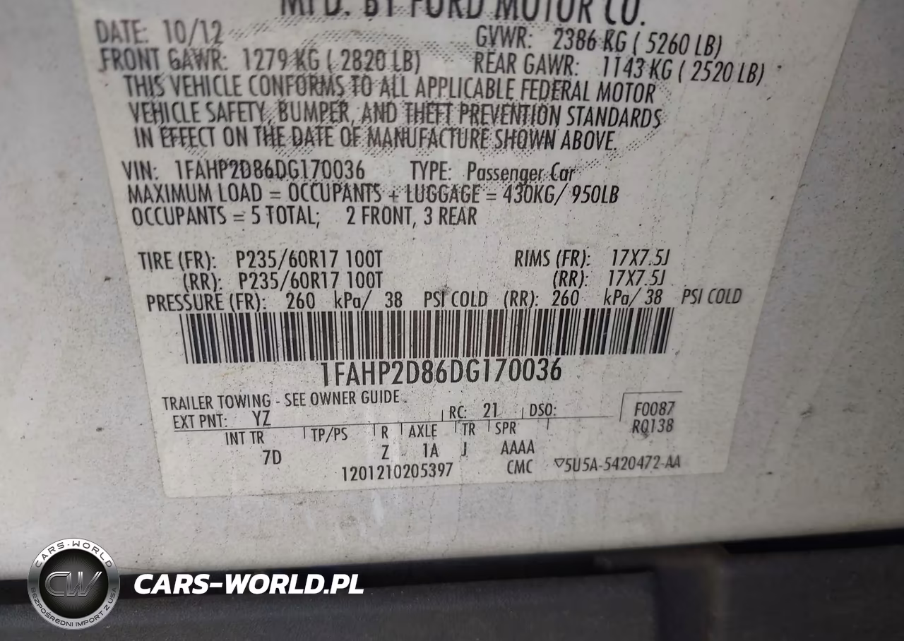 2013 Ford Taurus Se VIN:1FAHP2D86DG170036 - 9