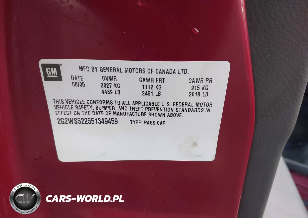 2005 PONTIAC GRAND PRIX GT VIN:2G2WS522551349459 - 9