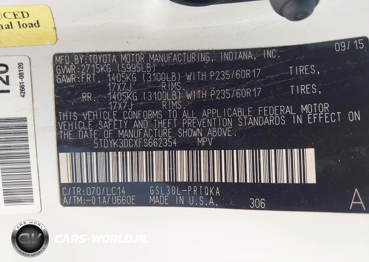 2015 Toyota Sienna Xle 8 Passenger VIN:5TDYK3DCXFS662354 - 9