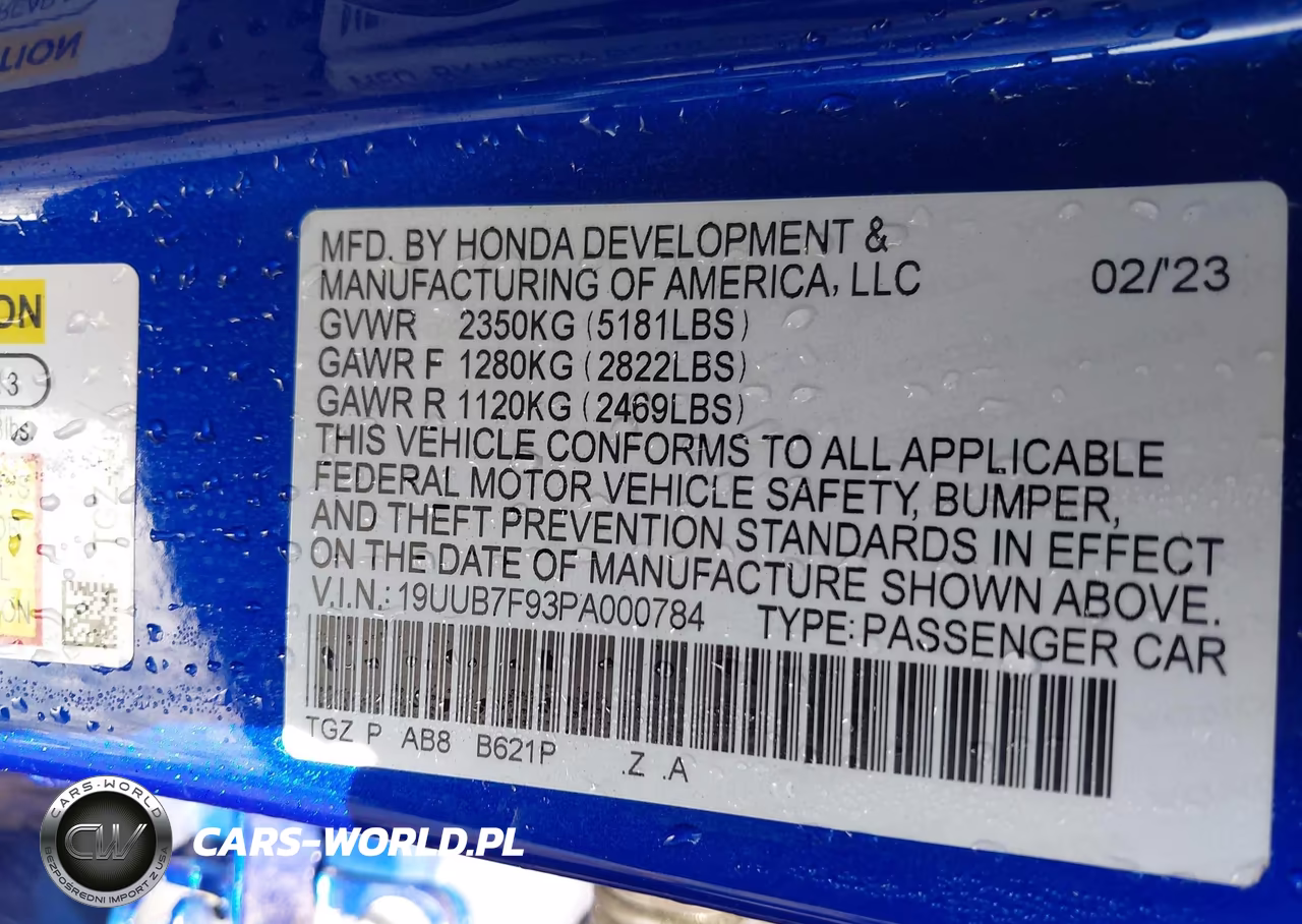 2023 Acura Tlx Type S - Hp Wheel And Tire VIN:19UUB7F93PA000784 - 9
