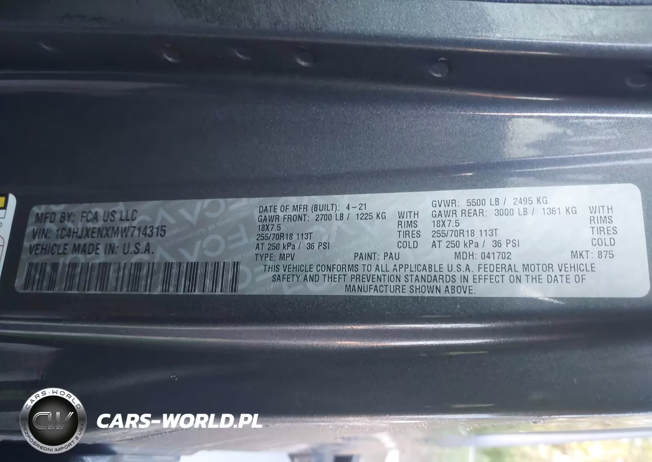 2021 Jeep Wrangler Unlimited Sahara 4X4 VIN:1C4HJXENXMW714315 - 9