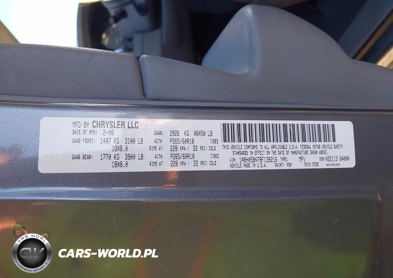 2008 Chrysler Aspen Limited VIN:1A8HX58N78F139216 - 9