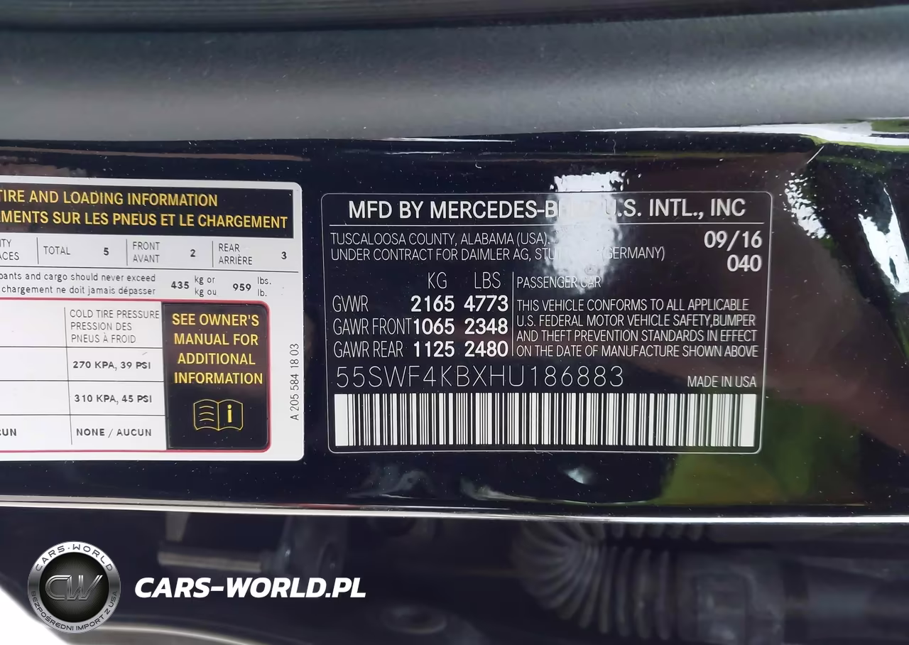 2017 Mercedes-Benz C 300 4Matic VIN:55SWF4KBXHU186883 - 9