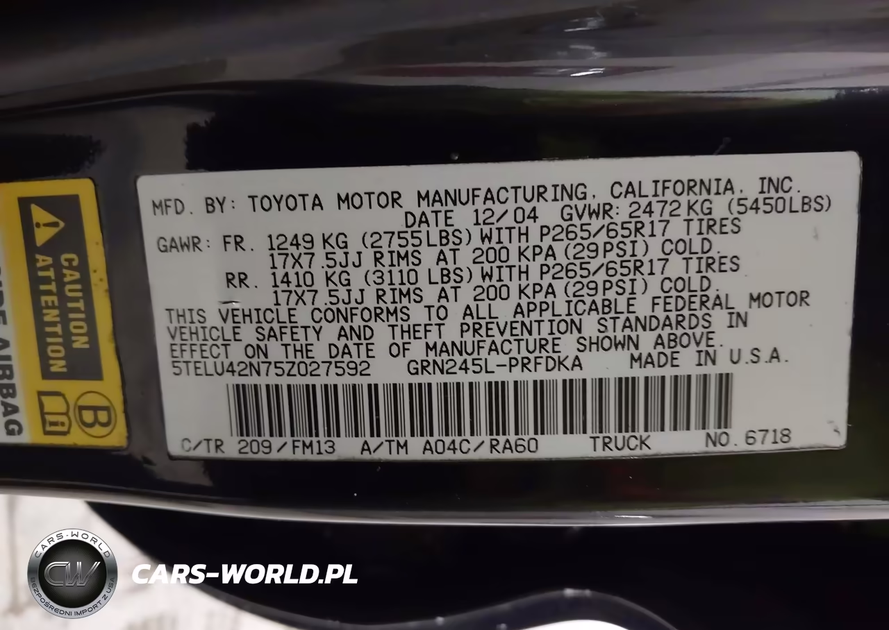 2005 Toyota Tacoma Base V6 VIN:5TELU42N75Z027592 - 9