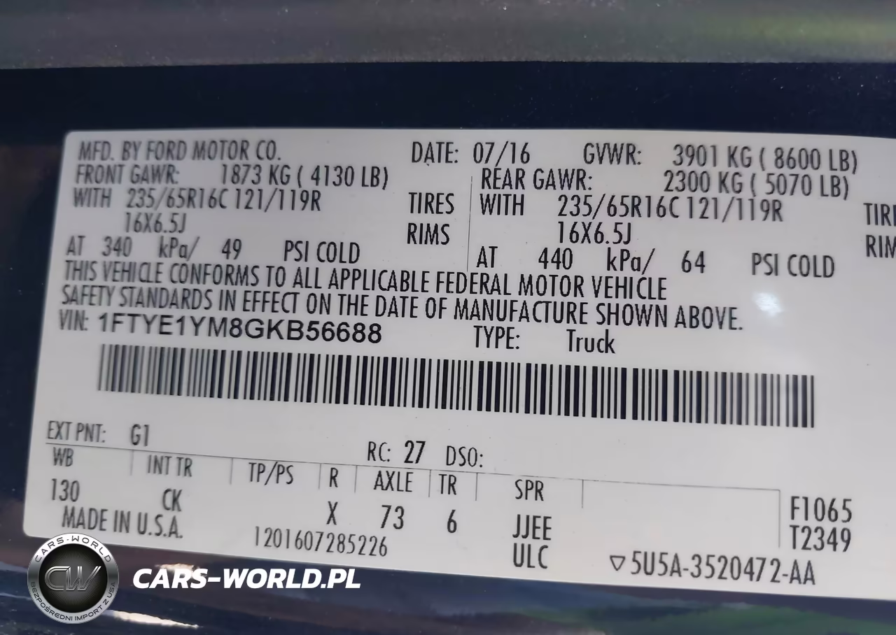 2016 Ford Transit-150 VIN:1FTYE1YM8GKB56688 - 9