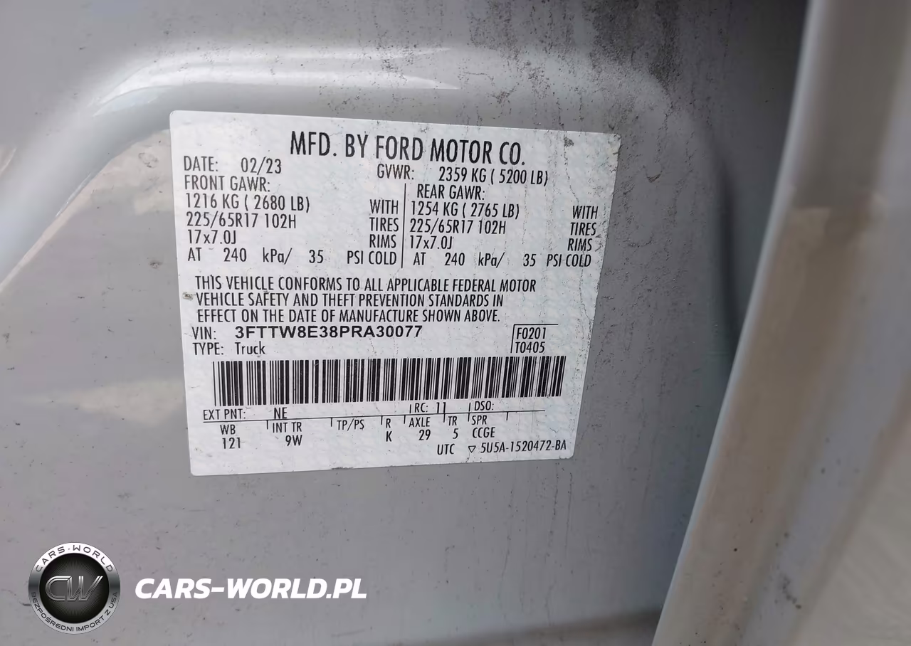 2023 Ford Maverick Xl VIN:3FTTW8E38PRA30077 - 9