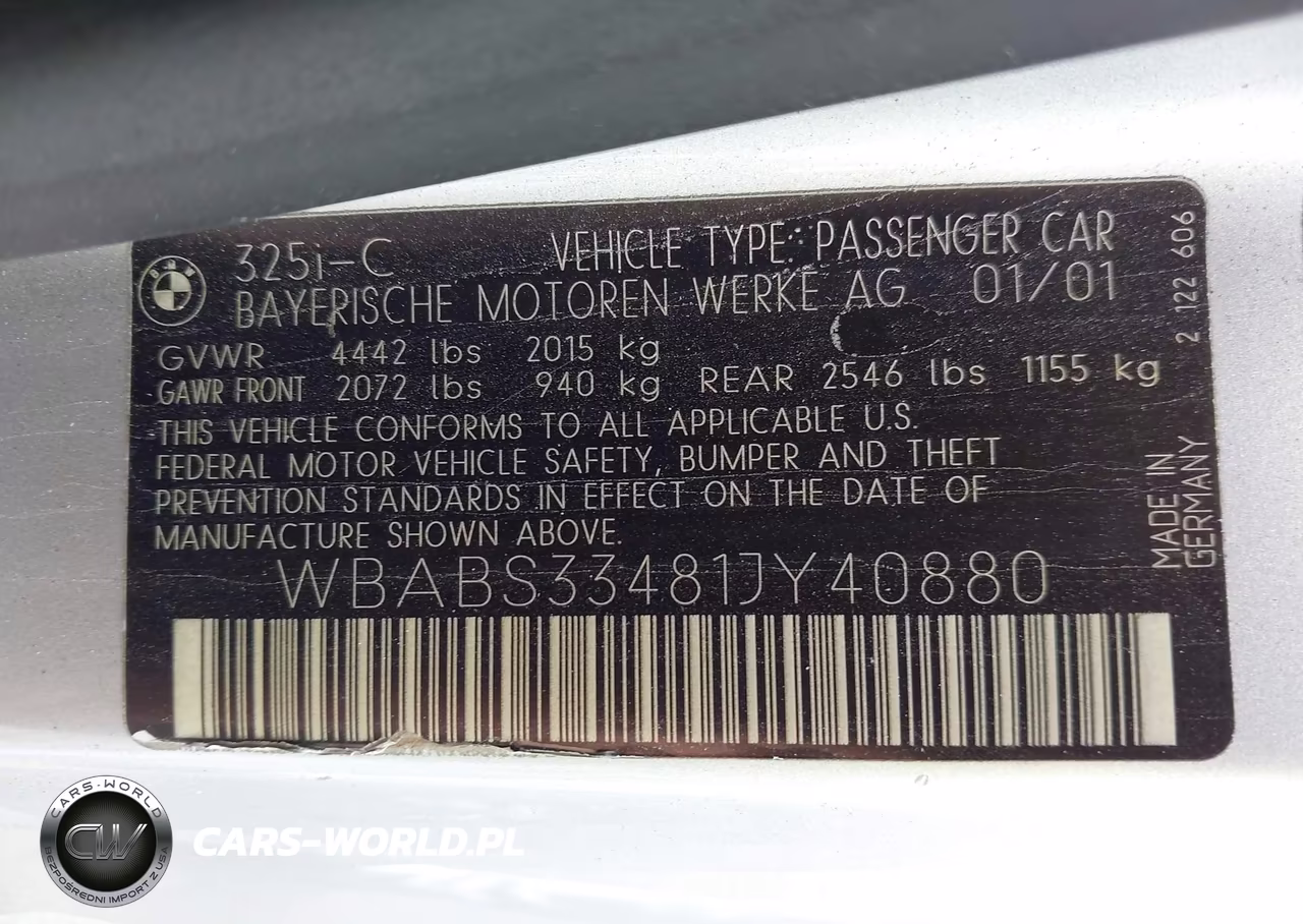 2001 BMW 325Ci VIN:WBABS33481JY40880 - 9