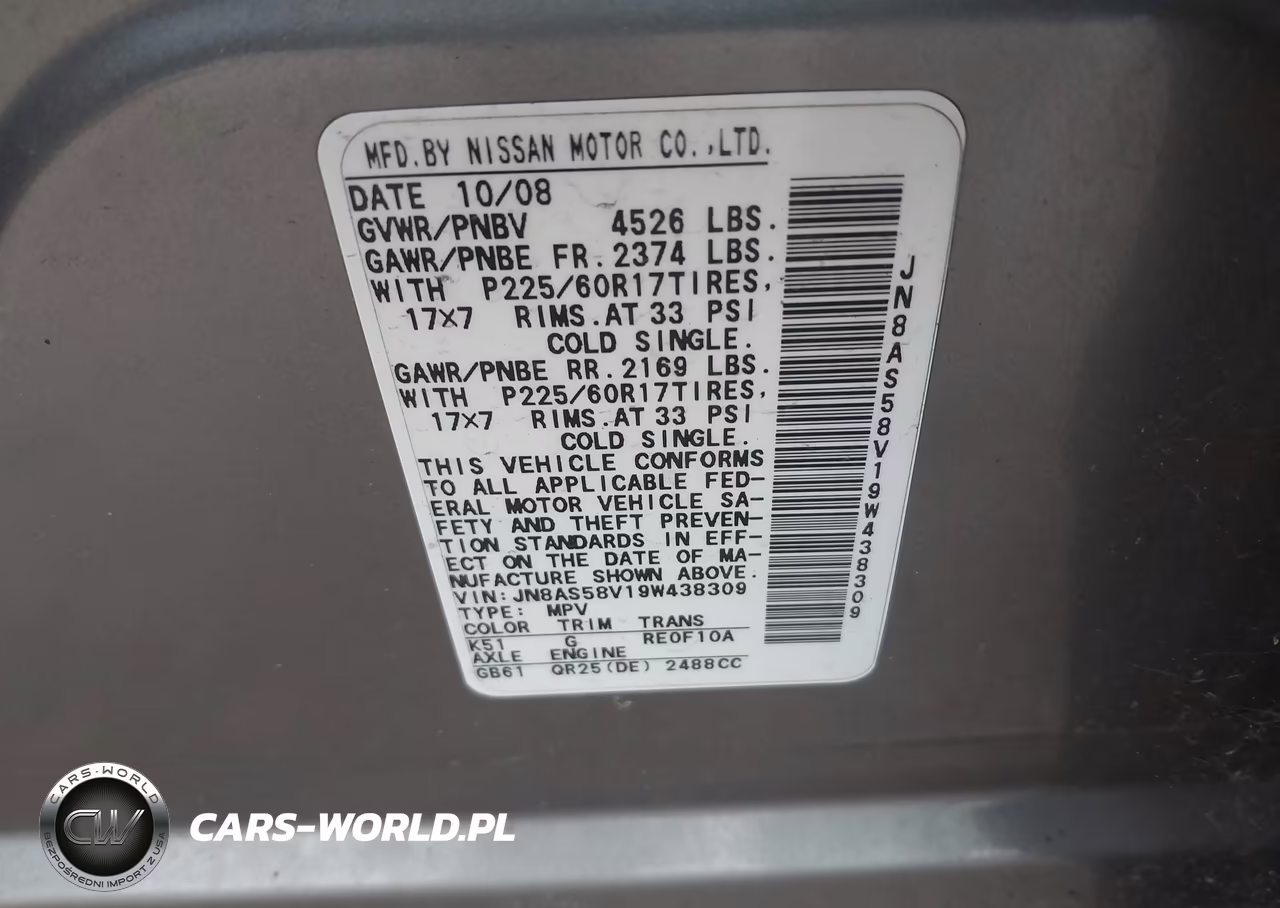 2009 Nissan Rogue Sl VIN:JN8AS58V19W438309 - 9