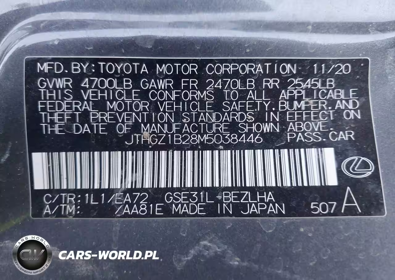 2021 Lexus Is 350 F Sport VIN:JTHGZ1B28M5038446 - 9