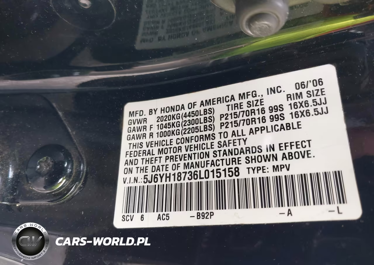 2006 Honda Element Ex-P VIN:5J6YH18736L015158 - 9