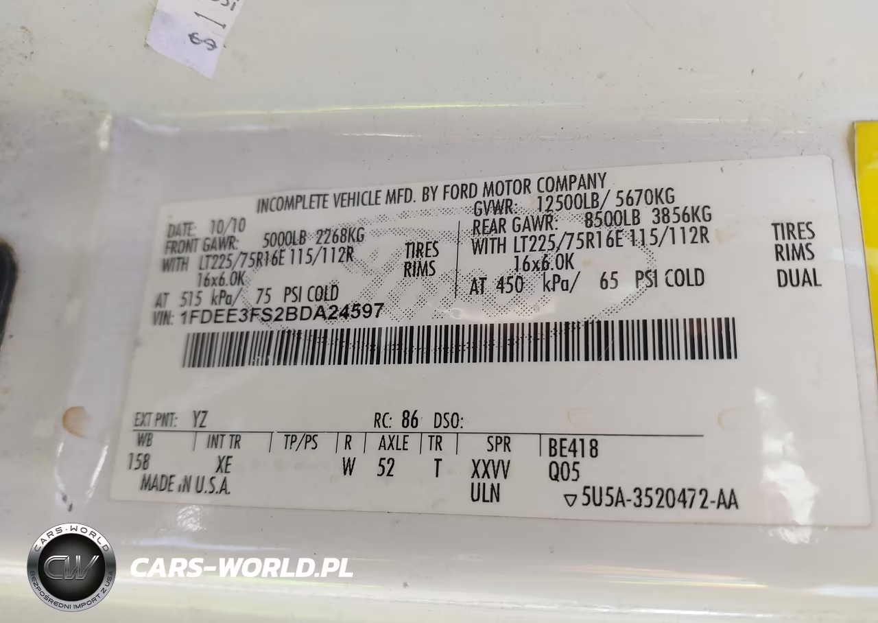 2011 Ford Econoline E350 Super Duty Ctway Van VIN:1FDEE3FS2BDA24597 - 8