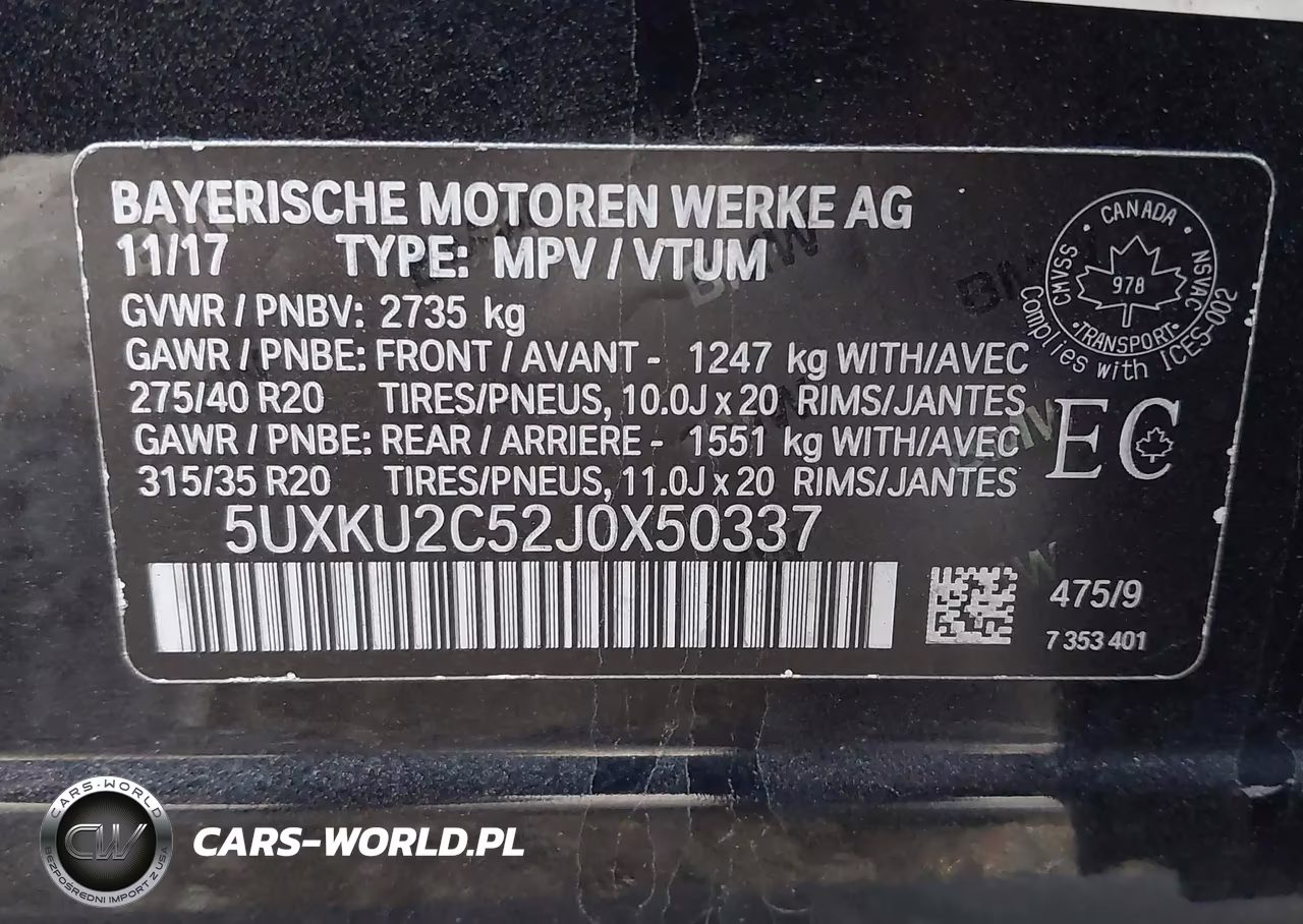 2018 BMW X6 VIN:5UXKU2C52J0X50337 - 9