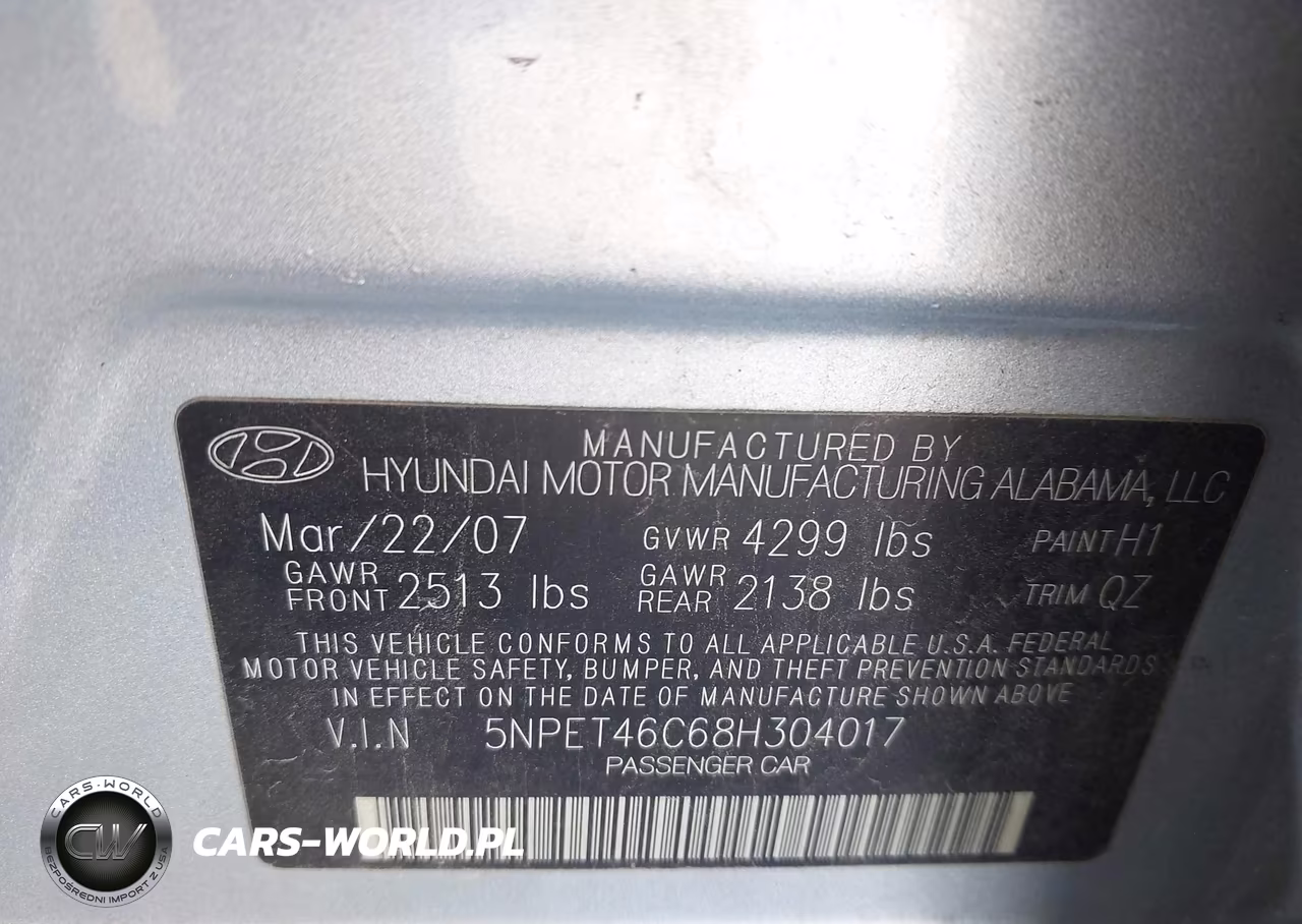 2008 Hyundai Sonata Gls VIN:5NPET46C68H304017 - 9