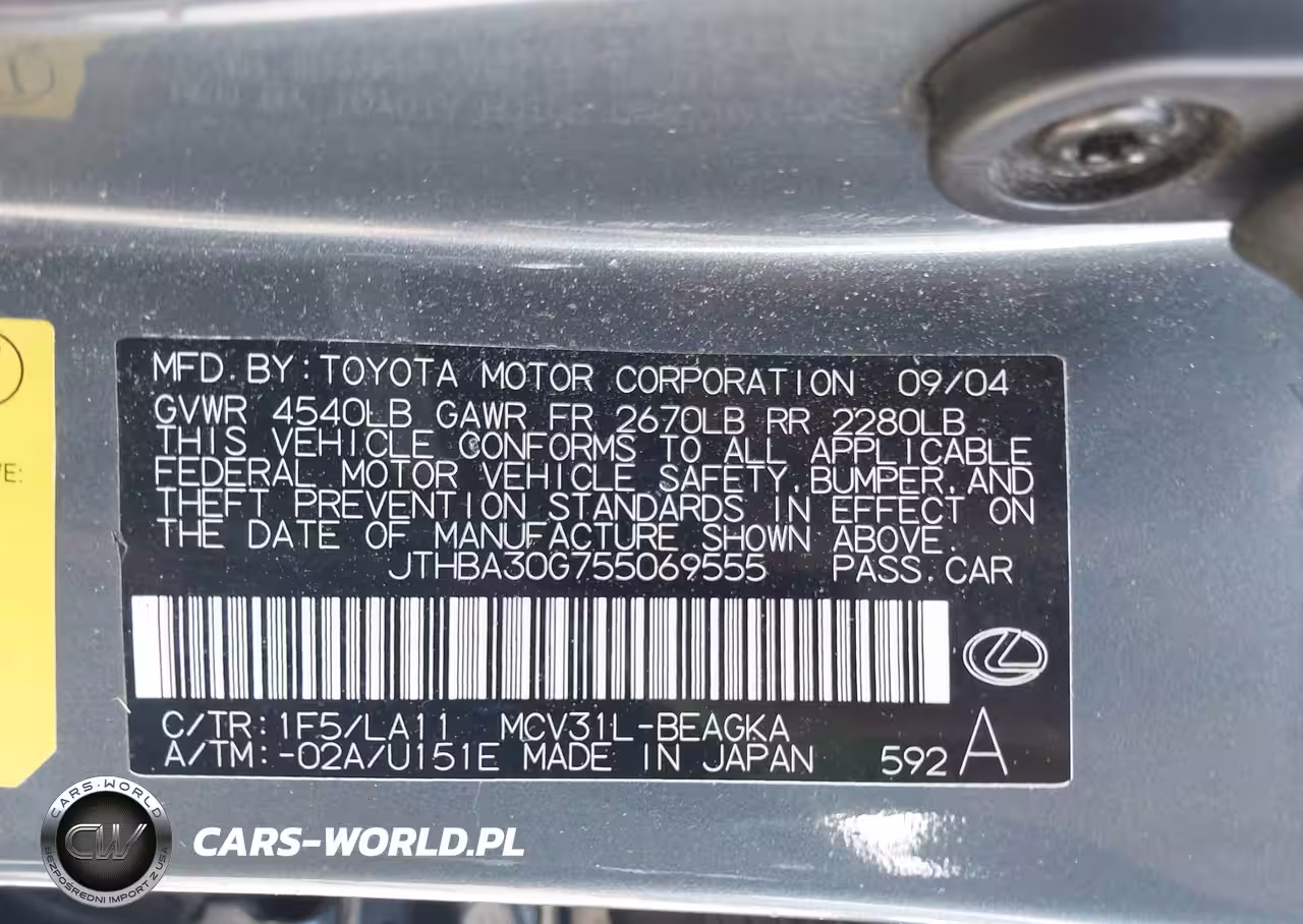 2005 Lexus Es 330 VIN:JTHBA30G755069555 - 9
