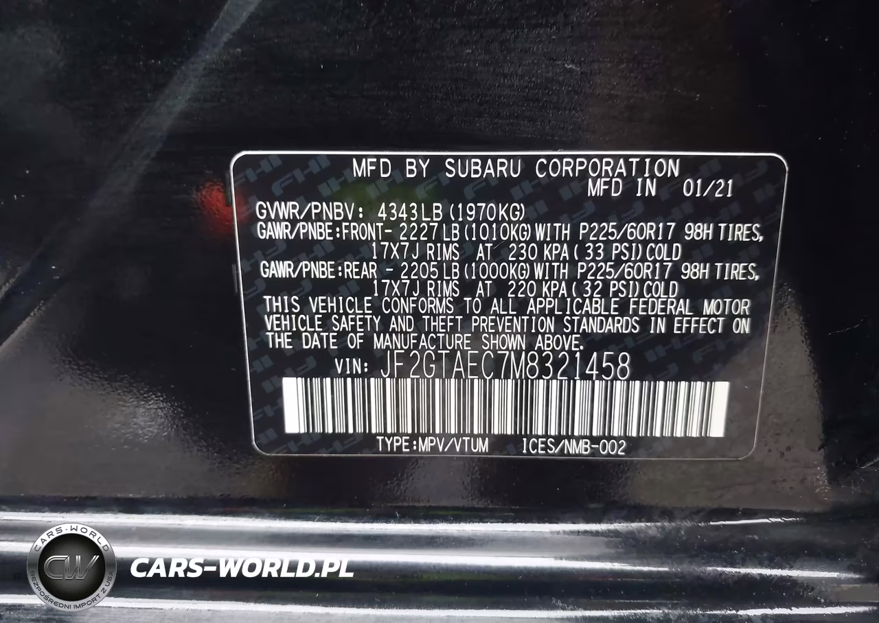 2021 Subaru Crosstrek Premium VIN:JF2GTAEC7M8321458 - 9