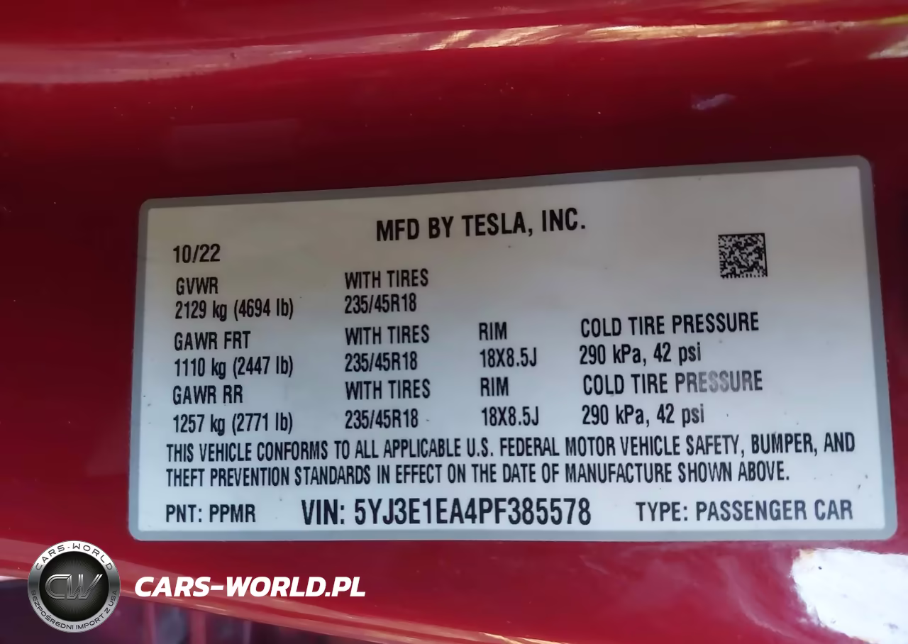 2023 Tesla Model 3 Rear-Wheel Drive VIN:5YJ3E1EA4PF385578 - 9