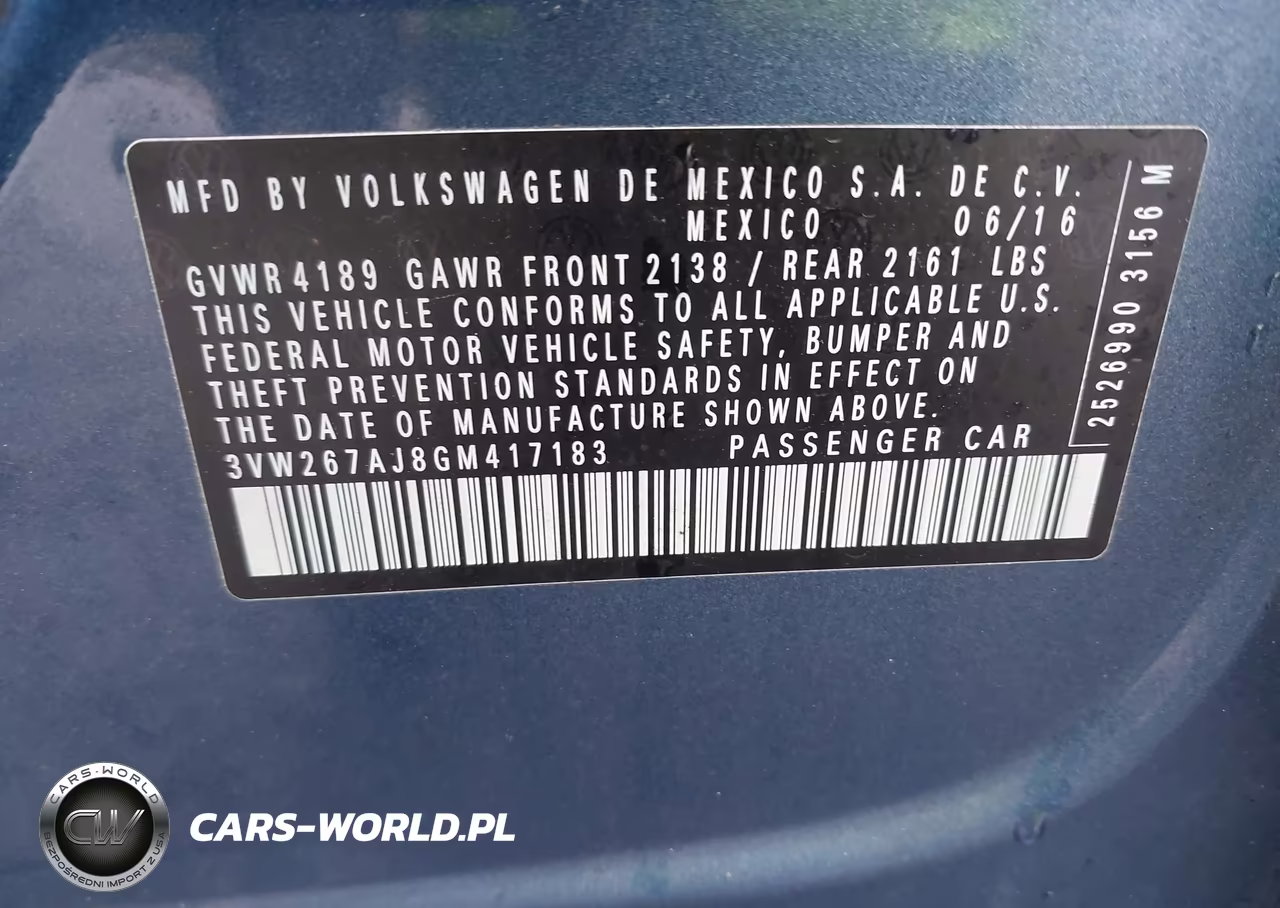 2016 Volkswagen Jetta 1.4T S VIN:3VW267AJ8GM417183 - 9