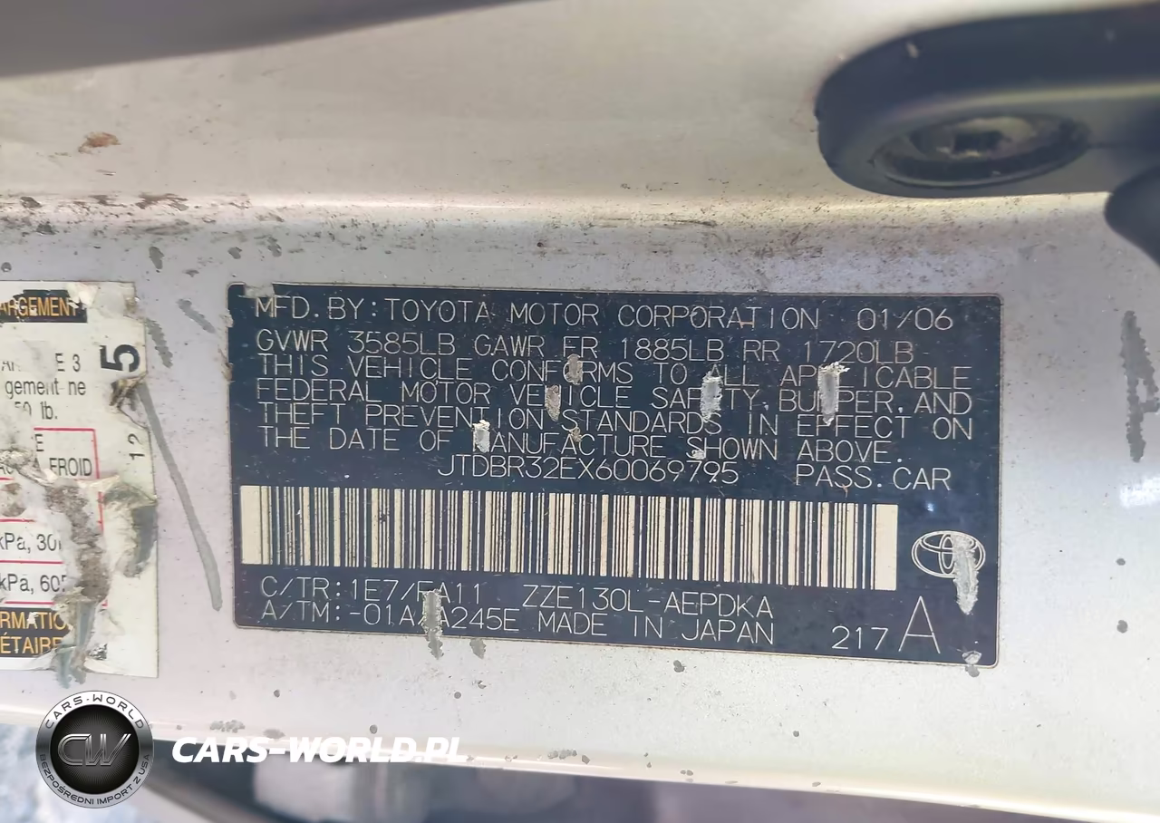 2006 Toyota Corolla Ce VIN:JTDBR32EX60069795 - 9