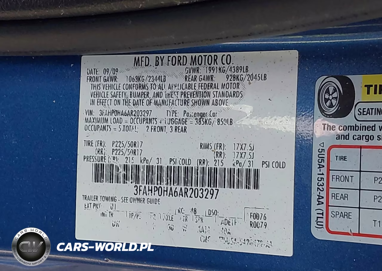 2010 Ford Fusion Se VIN:3FAHP0HA6AR203297 - 9