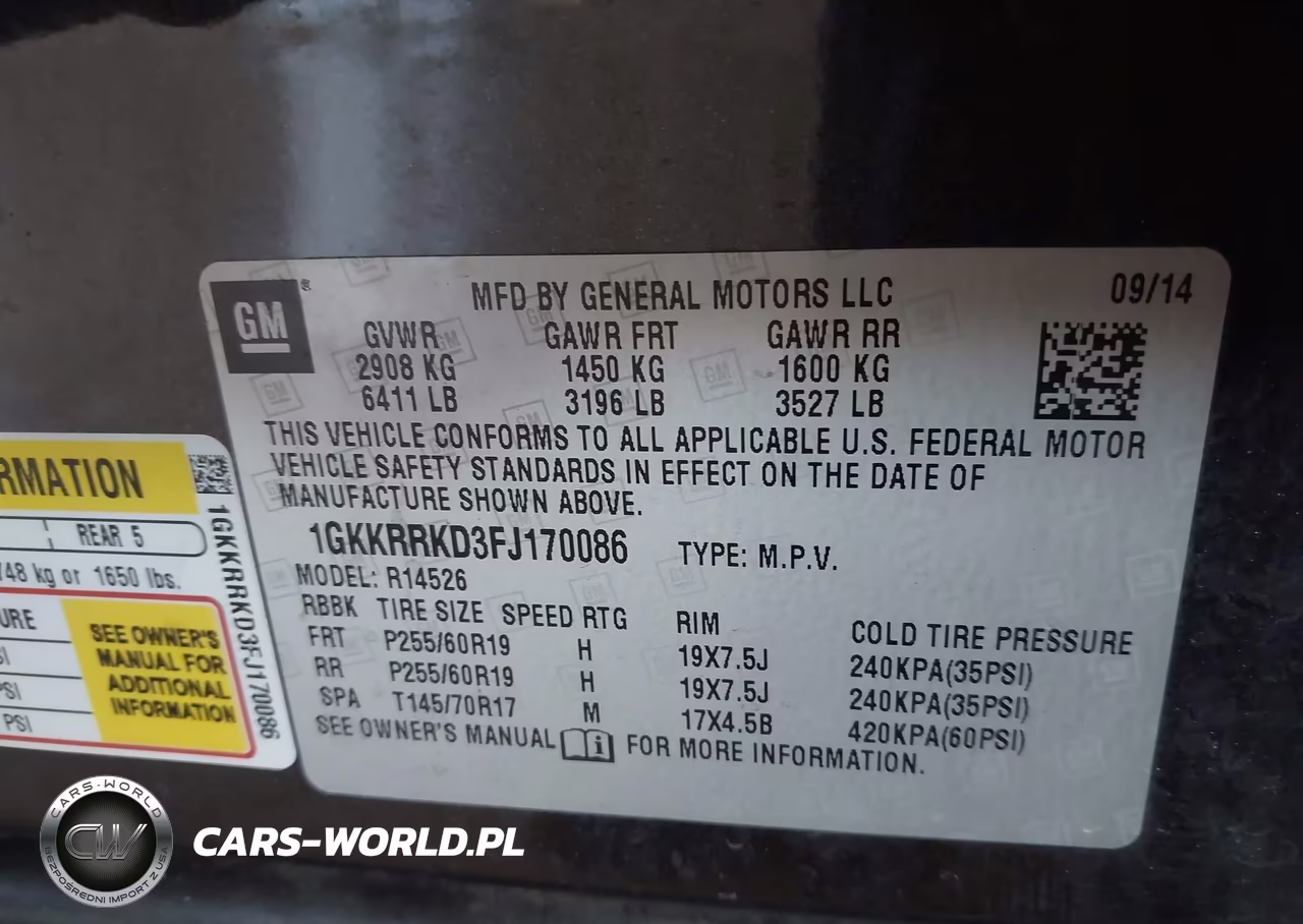 2015 GMC Acadia Slt-1 VIN:1GKKRRKD3FJ170086 - 9