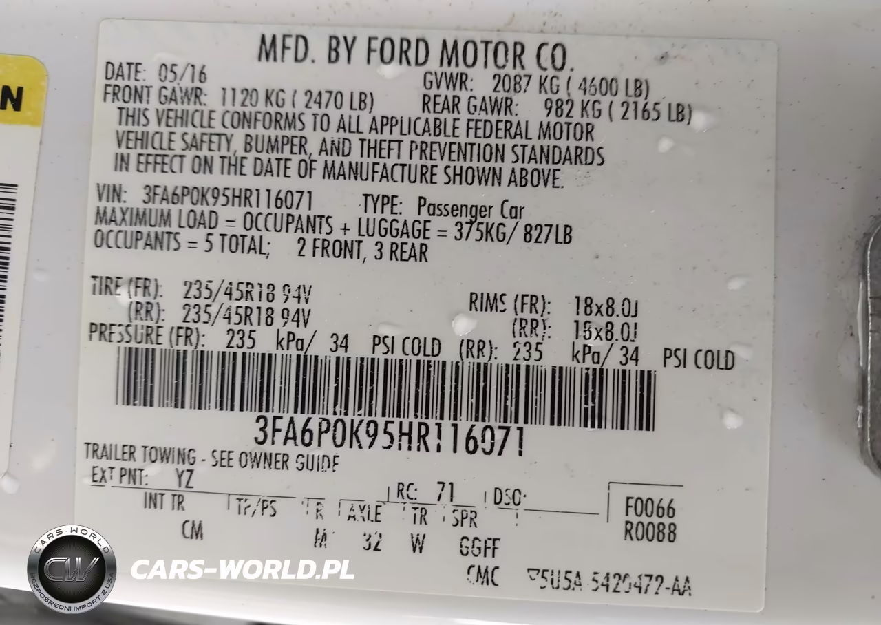 2017 Ford Fusion Titanium VIN:3FA6P0K95HR116071 - 9