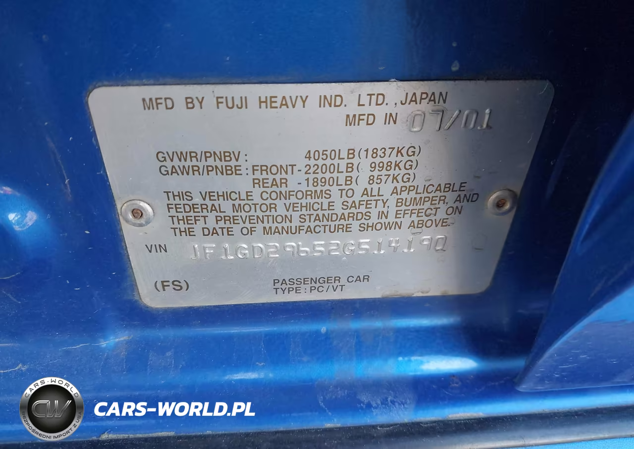 2002 Subaru Impreza Wrx VIN:JF1GD29652G514190 - 9