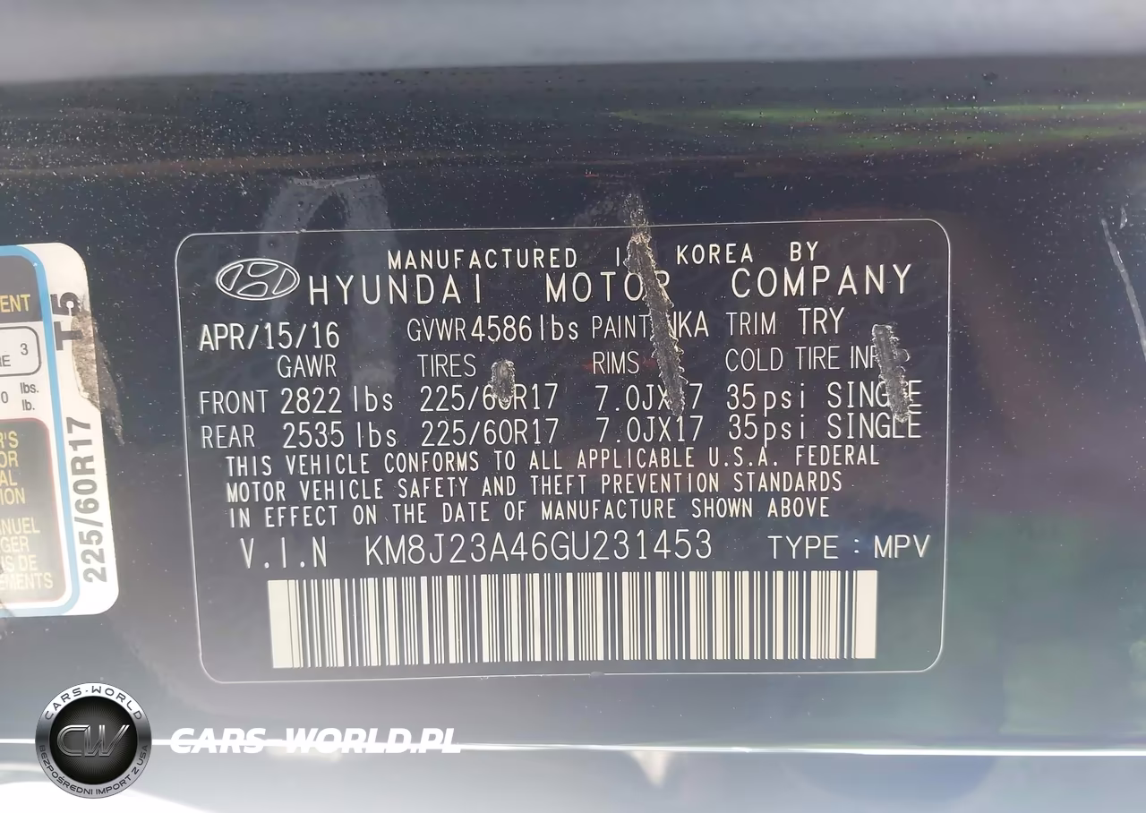 2016 Hyundai Tucson Se VIN:KM8J23A46GU231453 - 9