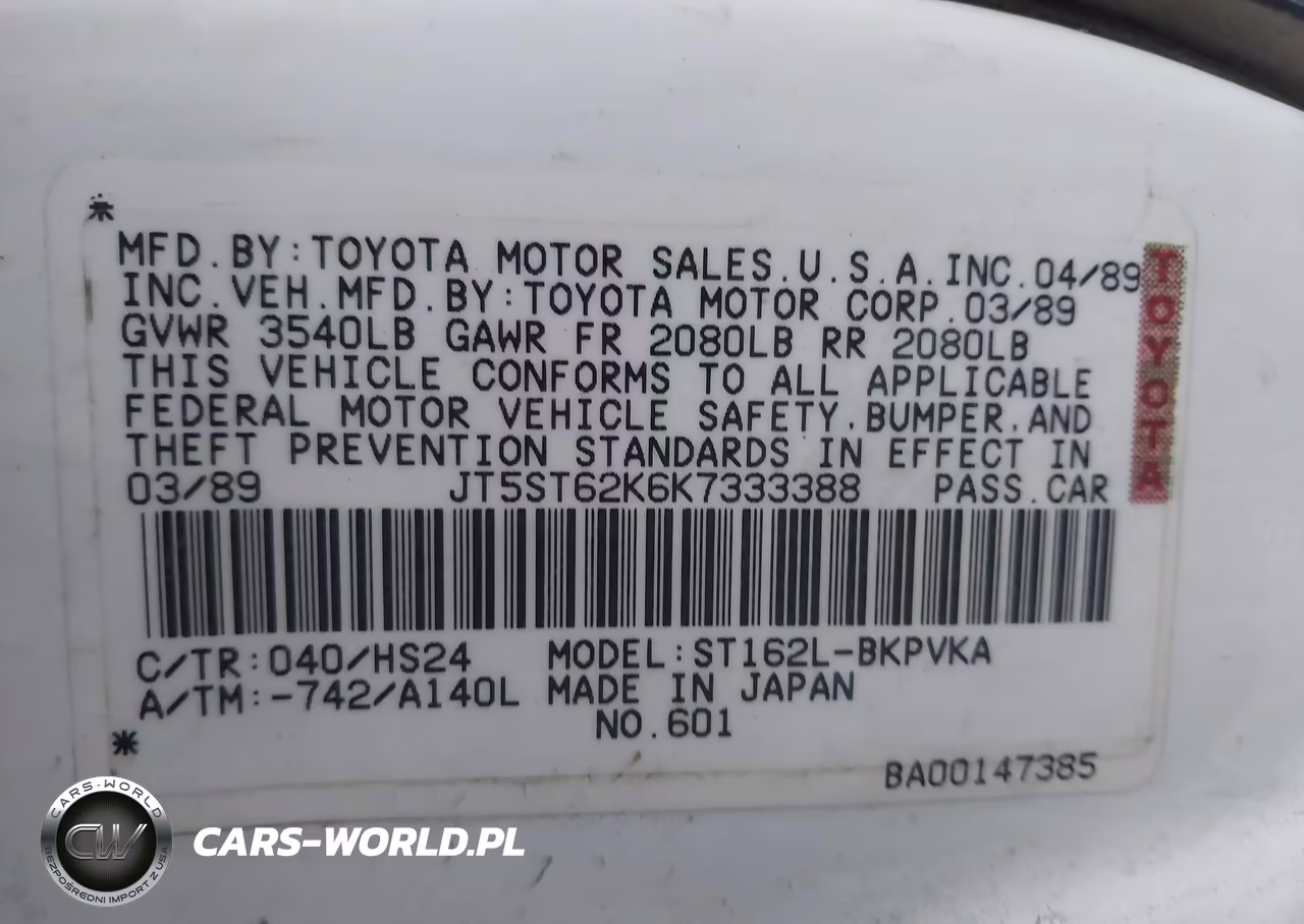 1989 Toyota Celica Gt VIN:JT5ST62K6K7333388 - 9
