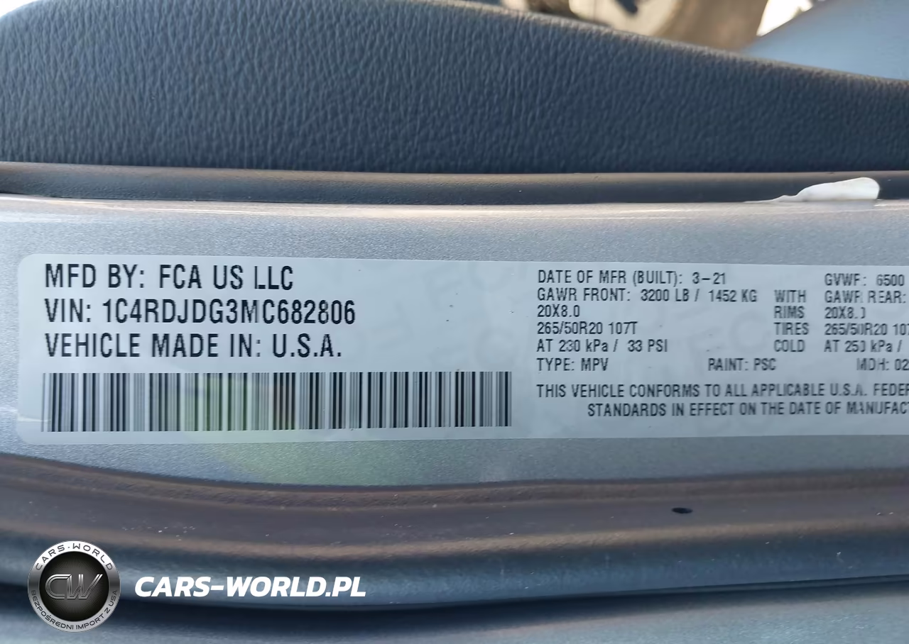 2021 Dodge Durango Gt Plus Awd VIN:1C4RDJDG3MC682806 - 9