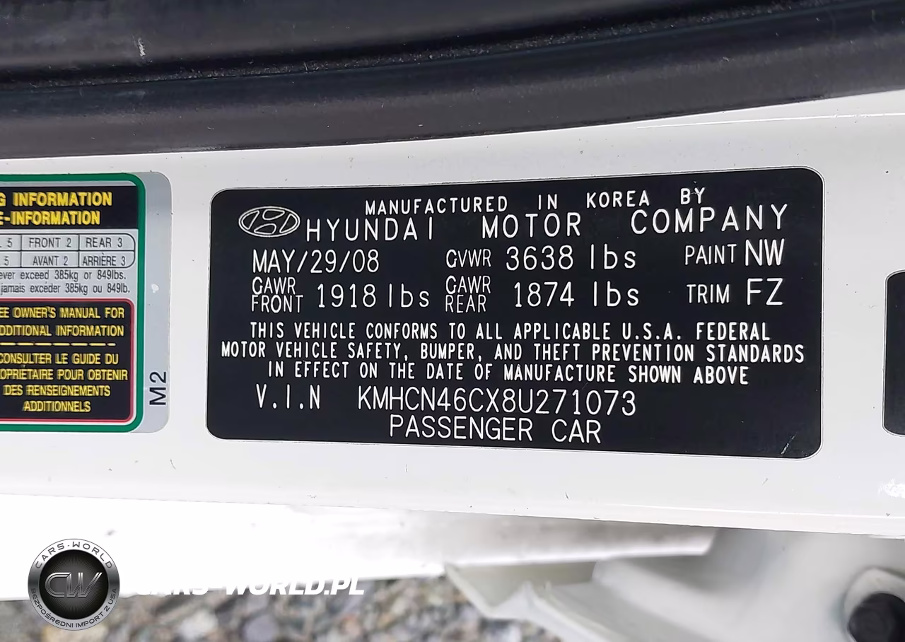 2008 Hyundai Accent Gls VIN:KMHCN46CX8U271073 - 9