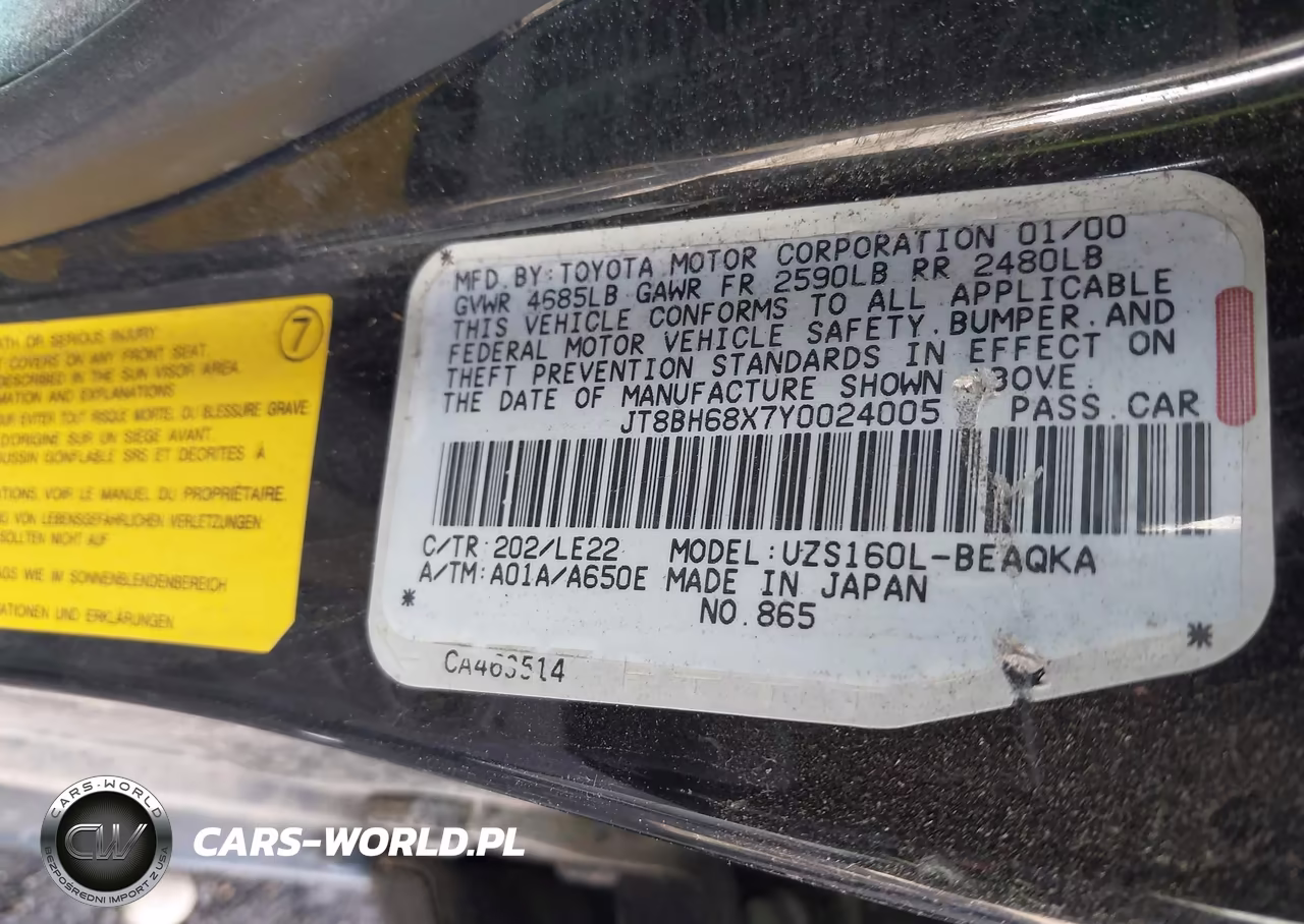2000 Lexus Gs 400 VIN:JT8BH68X7Y0024005 - 9