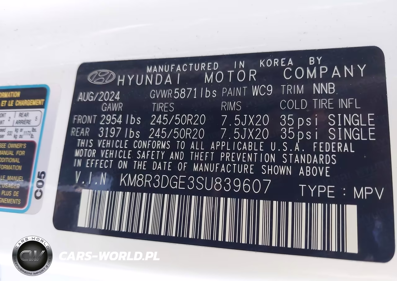 2025 Hyundai Palisade Xrt VIN:KM8R3DGE3SU839607 - 9